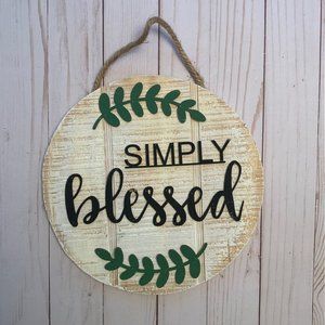 Simple Blessed Wooden Sign